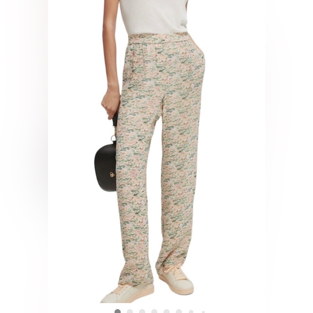 Scotch & Soda floral high rise lined flowy trouser style pants XS - Picture 2 of 10
